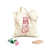 AILOONG Bolsas de compras de poliéster y algodón Citas inspiradoras de Sueña en grande, pequeño Tela de 340g/m² de grosor Reutilizable