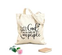 AILOONG Bolsas de compras de poliéster y algodón Citas inspiradoras de Yo seré tu Dios Tela de 12 oz de grosor Reutilizable 35x40cm Grande