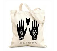 AILOONG Bolsas de compras de poliéster y algodón El destino está en tus manos - Cita inspiradora Tela de 12 oz de grosor Reutilizable 25x30cm Pequeño