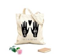 AILOONG Bolsas de compras de poliéster y algodón El destino está en tus manos - Cita inspiradora Tela de 12 oz de grosor Reutilizable 31x36cm Mediano