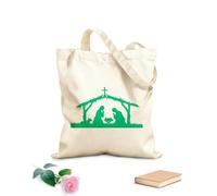 AILOONG Bolsas de compras de poliéster y algodón Escena de la Natividad Tela de 340g/m² de grosor Reutilizable