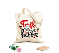 AILOONG Bolsas de compras de poliéster y algodón La verdad es más extraña que la ficción Tela de 12 oz de grosor Reutilizable 25x30cm Pequeño