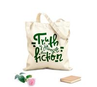 AILOONG Bolsas de compras de poliéster y algodón La verdad es más extraña que la ficción Tela de 340g/m² de grosor Reutilizable