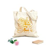 AILOONG Bolsas de compras de poliéster y algodón Las olas cantan canciones del mar inspiradoras Tela de 340g/m² de grosor Reutilizable