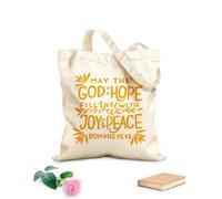 AILOONG Bolsas de compras de poliéster y algodón Letras a mano con versículo bíblico Que Dios te bendiga Tela de 340g/m² de grosor Reutilizable