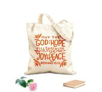 AILOONG Bolsas de compras de poliéster y algodón Letras a mano con versículo bíblico Que Dios te bendiga Tela de 340g/m² de grosor Reutilizable
