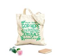 AILOONG Bolsas de compras de poliéster y algodón Letras a mano con versículo bíblico Que Dios te bendiga Tela de 340g/m² de grosor Reutilizable