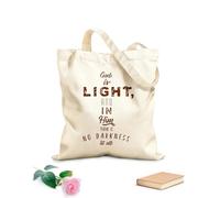 AILOONG Bolsas de compras de poliéster y algodón Letras bíblicas en forma de cruz de Dios es luz Tela de 340g/m² de grosor Reutilizable
