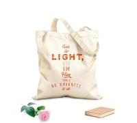 AILOONG Bolsas de compras de poliéster y algodón Letras bíblicas en forma de cruz de Dios es luz Tela de 340g/m² de grosor Reutilizable