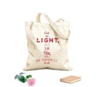 AILOONG Bolsas de compras de poliéster y algodón Letras bíblicas en forma de cruz de Dios es luz Tela de 340g/m² de grosor Reutilizable