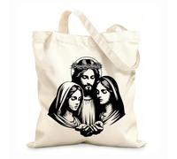 AILOONG Bolsas de compras de poliéster y algodón Madre de Jesús Virgen María Bendita Tela de 12 oz de grosor Reutilizable 31x36cm Mediano