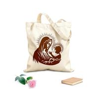 AILOONG Bolsas de compras de poliéster y algodón Madre de Jesús Virgen María Bendita Tela de 340g/m² de grosor Reutilizable