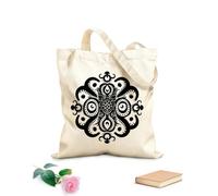 AILOONG Bolsas de compras de poliéster y algodón Meditaciones místicas Arte del mandala del pulpo Tela de 12 oz de grosor Reutilizable 35x40cm Grande