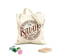 AILOONG Bolsas de compras de poliéster y algodón Ninguna arma forjada contra mí prosperará Tela de 340g/m² de grosor Reutilizable