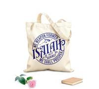 AILOONG Bolsas de compras de poliéster y algodón Ninguna arma forjada contra mí prosperará Tela de 340g/m² de grosor Reutilizable