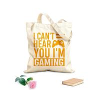 AILOONG Bolsas de compras de poliéster y algodón No puedo oírte, estoy jugando, citas de juegos Tela de 340g/m² de grosor Reutilizable