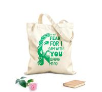 AILOONG Bolsas de compras de poliéster y algodón No temas porque yo estoy contigo cristiano Tela de 340g/m² de grosor Reutilizable