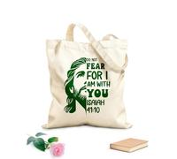 AILOONG Bolsas de compras de poliéster y algodón No temas porque yo estoy contigo cristiano Tela de 340g/m² de grosor Reutilizable