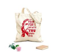 AILOONG Bolsas de compras de poliéster y algodón No temas porque yo estoy contigo cristiano Tela de 340g/m² de grosor Reutilizable