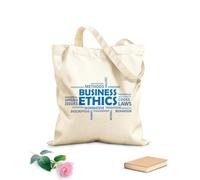 AILOONG Bolsas de compras de poliéster y algodón Nube de palabras sobre ética empresarial Tela de 340g/m² de grosor Reutilizable