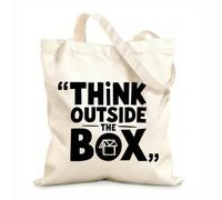 AILOONG Bolsas de compras de poliéster y algodón Piensa fuera de la caja G Enfoque Desafíos Tela de 12 oz de grosor Reutilizable 35x40cm Grande