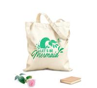 AILOONG Bolsas de compras de poliéster y algodón Seamos sirenas: frase inspiradora sobre el verano Tela de 340g/m² de grosor Reutilizable