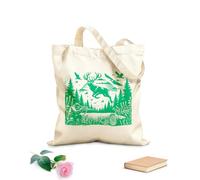 AILOONG Bolsas de compras de poliéster y algodón Silueta de papá en escena de caza de ciervos Tela de 340g/m² de grosor Reutilizable