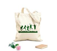 AILOONG Bolsas de compras de poliéster y algodón Silueta enérgica de una multitud saltando perfecta Tela de 340g/m² de grosor Reutilizable