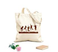 AILOONG Bolsas de compras de poliéster y algodón Silueta enérgica de una multitud saltando perfecta Tela de 340g/m² de grosor Reutilizable