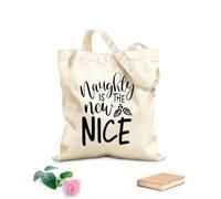 AILOONG Bolsas de compras de poliéster y algodón Tela de 12 oz de grosor Citas inspiradoras sobre ser travieso es lo nuevo bueno Reutilizable 25x30cm Pequeño