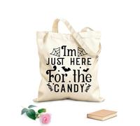 AILOONG Bolsas de compras de poliéster y algodón Tela de 12 oz de grosor Feliz Halloween Reutilizable 35x40cm Grande