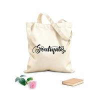 AILOONG Bolsas de compras de poliéster y algodón Tela de 12 oz de grosor Letras románticas de almas gemelas aisladas en blanco Reutilizable 35x40cm Grande