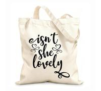 AILOONG Bolsas de compras de poliéster y algodón Tela de 12 oz de grosor ¿No es ella encantadora? Citas inspiradoras Reutilizable 35x40cm Grande