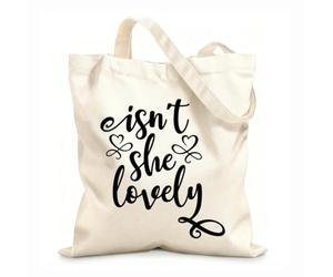 AILOONG Bolsas de compras de poliéster y algodón Tela de 12 oz de grosor ¿No es ella encantadora? Citas inspiradoras Reutilizable 35x40cm Grande