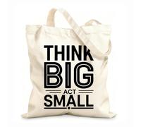 AILOONG Bolsas de compras de poliéster y algodón Tela de 12 oz de grosor Pequeñas acciones hacia grandes sueños G Empieza hoy Reutilizable 25x30cm Pequeño