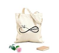 AILOONG Bolsas de compras de poliéster y algodón Tela de 12 oz de grosor Símbolo del infinito Familia para siempre Reutilizable 25x30cm Pequeño