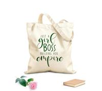 AILOONG Bolsas de compras de poliéster y algodón Tela de 340g/m² de grosor Citas de Solo una jefa construyendo su imperio Reutilizable