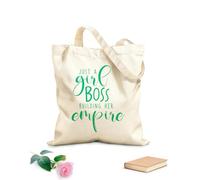 AILOONG Bolsas de compras de poliéster y algodón Tela de 340g/m² de grosor Citas de Solo una jefa construyendo su imperio Reutilizable