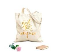 AILOONG Bolsas de compras de poliéster y algodón Tela de 340g/m² de grosor Citas de Solo una jefa construyendo su imperio Reutilizable