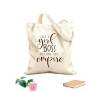 AILOONG Bolsas de compras de poliéster y algodón Tela de 340g/m² de grosor Citas de Solo una jefa construyendo su imperio Reutilizable
