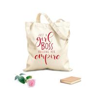 AILOONG Bolsas de compras de poliéster y algodón Tela de 340g/m² de grosor Citas de Solo una jefa construyendo su imperio Reutilizable