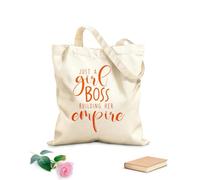 AILOONG Bolsas de compras de poliéster y algodón Tela de 340g/m² de grosor Citas de Solo una jefa construyendo su imperio Reutilizable