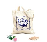 AILOONG Bolsas de compras de poliéster y algodón Tela de 340g/m² de grosor Citas inspiradoras de Oh Santa Noche Reutilizable