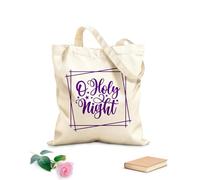 AILOONG Bolsas de compras de poliéster y algodón Tela de 340g/m² de grosor Citas inspiradoras de Oh Santa Noche Reutilizable