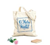 AILOONG Bolsas de compras de poliéster y algodón Tela de 340g/m² de grosor Citas inspiradoras de Oh Santa Noche Reutilizable