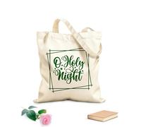 AILOONG Bolsas de compras de poliéster y algodón Tela de 340g/m² de grosor Citas inspiradoras de Oh Santa Noche Reutilizable