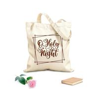 AILOONG Bolsas de compras de poliéster y algodón Tela de 340g/m² de grosor Citas inspiradoras de Oh Santa Noche Reutilizable