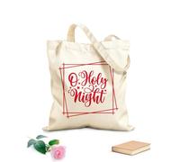 AILOONG Bolsas de compras de poliéster y algodón Tela de 340g/m² de grosor Citas inspiradoras de Oh Santa Noche Reutilizable