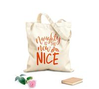 AILOONG Bolsas de compras de poliéster y algodón Tela de 340g/m² de grosor Citas inspiradoras sobre ser travieso es lo nuevo bueno Reutilizable