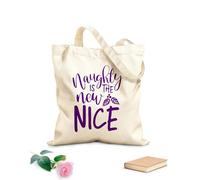 AILOONG Bolsas de compras de poliéster y algodón Tela de 340g/m² de grosor Citas inspiradoras sobre ser travieso es lo nuevo bueno Reutilizable